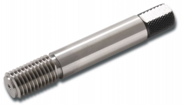 Konischer Gewindeprüfstift M4, L1= 9mm, L2= 20mm, L3=10mm, gerändelt, Schaftdurchmesser Ø 4H7