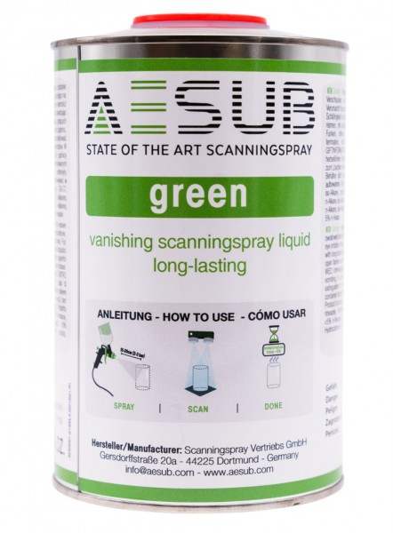 Scanning Spray, AESUB grün, 1l Aluminium Dose, spezielles Gebinde für Sprühpistole