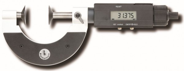 Digi. Bügelmessschr. für Zahnweitenmessungen Modul 0,4 / 0,6 Steigung 1,0 mm, 50-80 mm