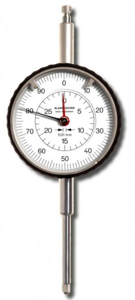 Präzisions-Messuhr mit Stoßschutz, konzentrisch angeordnete mm-Anzeige, Messkraft 0,7N±10%