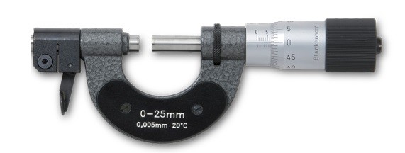 Analoge Bügelmessschraube mit komfortabler Hebelbedienung und Gefühlsratsche, 0-25 mm
