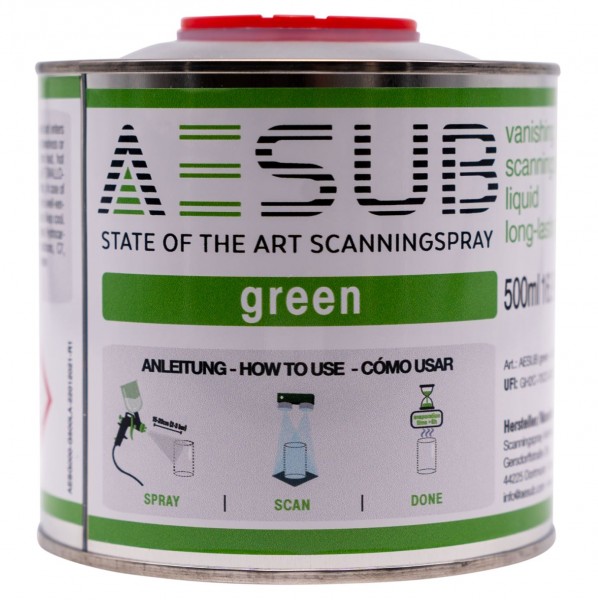 Scanning Spray, "AESUB grün", 500ml Spraydose, spezielles Gebinde für Sprühpistole